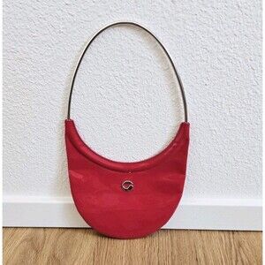 Coperni Ring Swipe Bag Lipstick Red Patent Leather Half Moon Bag